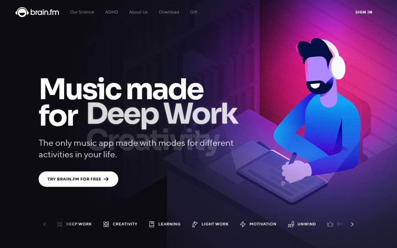Brain.fm website