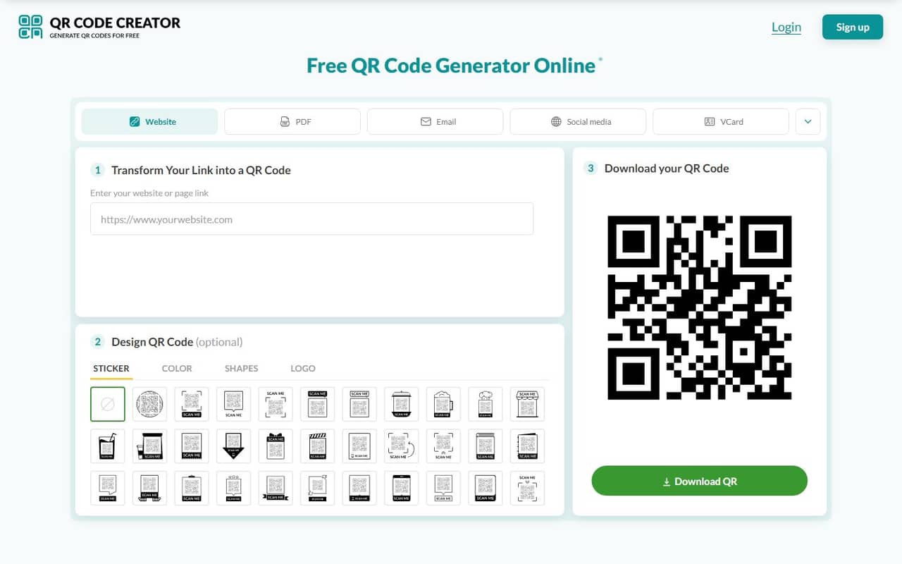 QR Code Creator website