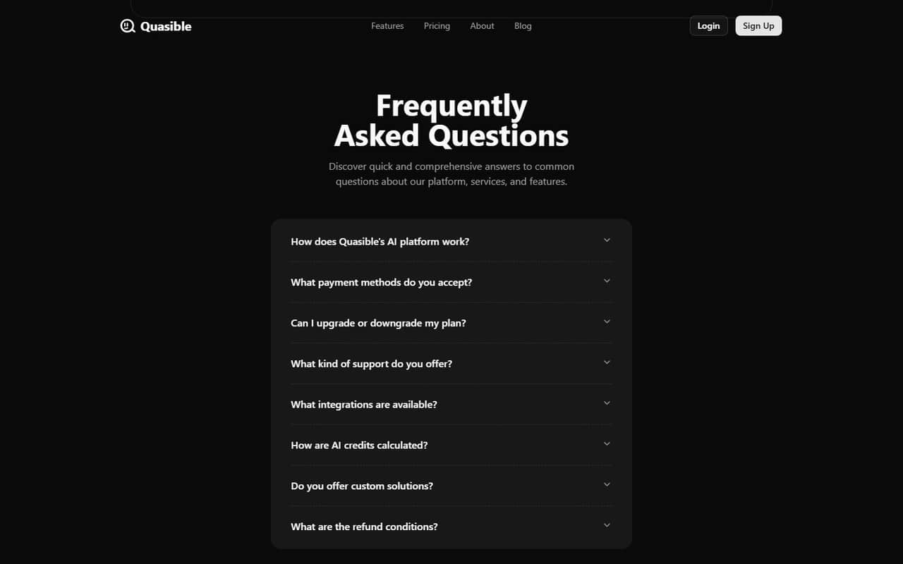 Quasible website
